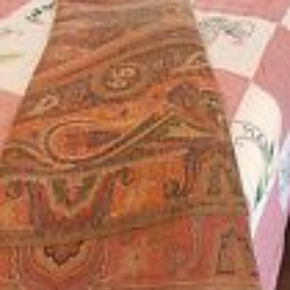 Antique Red  Wool Paisley Shawl, Spread, Throw, Oversize